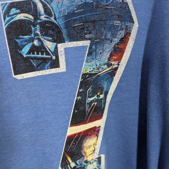 Star Wars 77 Graphic Tee Distressed Worn Stained - Picture 10 of 12